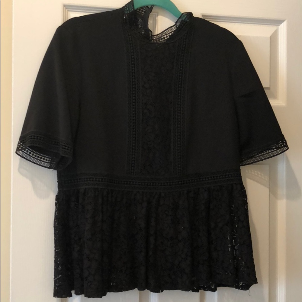 Zara lace accented top